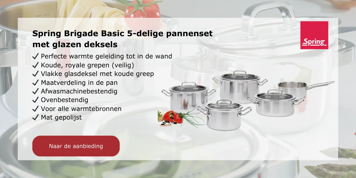 Spring Brigade Basic 5-delige pannenset met glazen deksels
